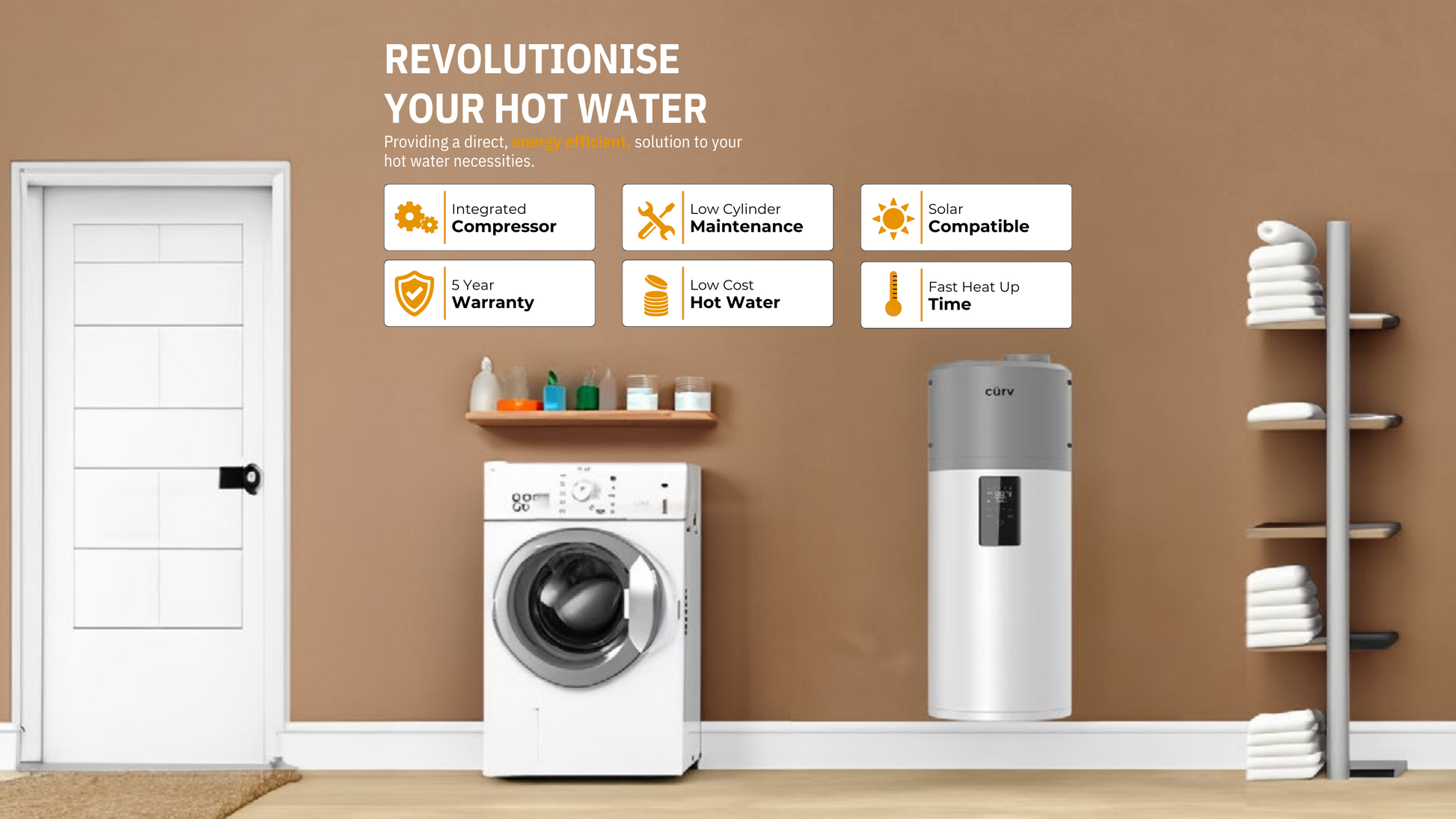 hot water cylinder with built-in heat pump – 80L
